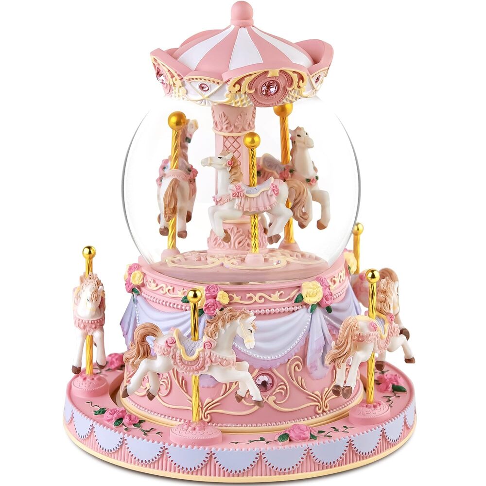 2943 Carousel Snow Globe Birthday Gift for Girls Daughter, Carousel Music